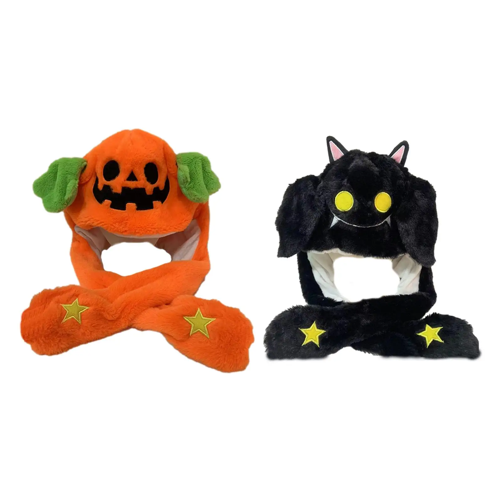 مضحك القطيفة الأذن تتحرك القفز قبعة قبعة الأذن هدايا دافئة أغطية الرأس غطاء الرأس لجميع القديسين صور الدعامة عطلة الشتاء #2