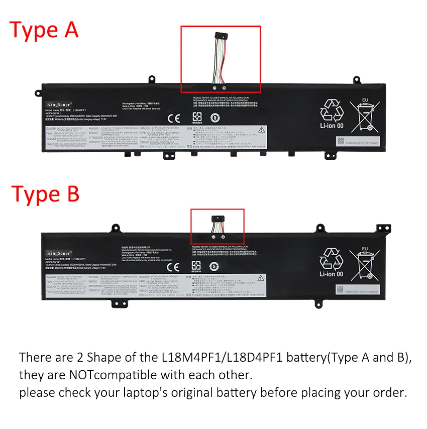 KingSener L18M4PF1 L18D4PF1 Laptop Battery For Lenovo Yoga 9-15IMH5 C940-15IRH C940-15IRH IdeaPad S740-15IRH Series 5B10T83738