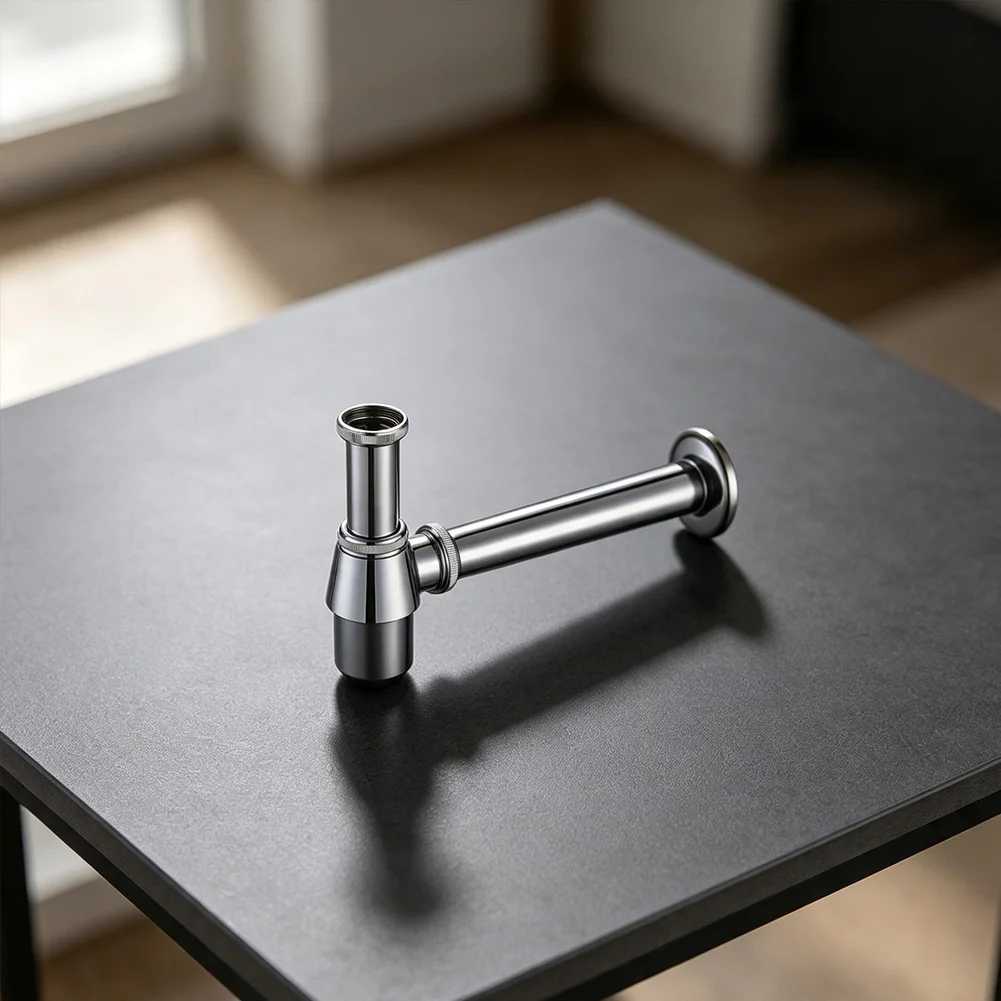 Wall-Mounted Drain Assembly for Sink Waste Removal with for triple Brass Sealing Rings and Designed for Standard Plumbing