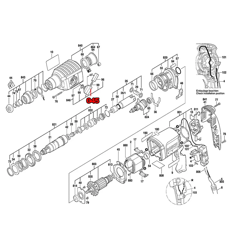 GBH2-22E ضبط زر المشبك مقبض استبدال لبوش GBH 2-23 RE GBH 2-22 E GBH2-22RE GBH2-23E قطع غيار المطرقة الدوارة #4