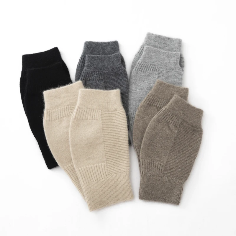 New Padded 100% Cashmere Knee Pads Warm Knitted Knee Pads Cold Old Cold Leg Short Leg Pads In Autumn And Winter.