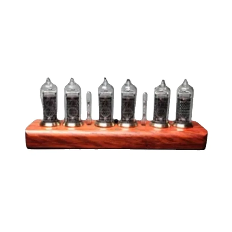 Часы Nixie Tube с вакуумной трубкой 100-240 в, самодельные светящиеся часы, 6 бит, деревянные винтажные украшения стола и аксессуары, подарки