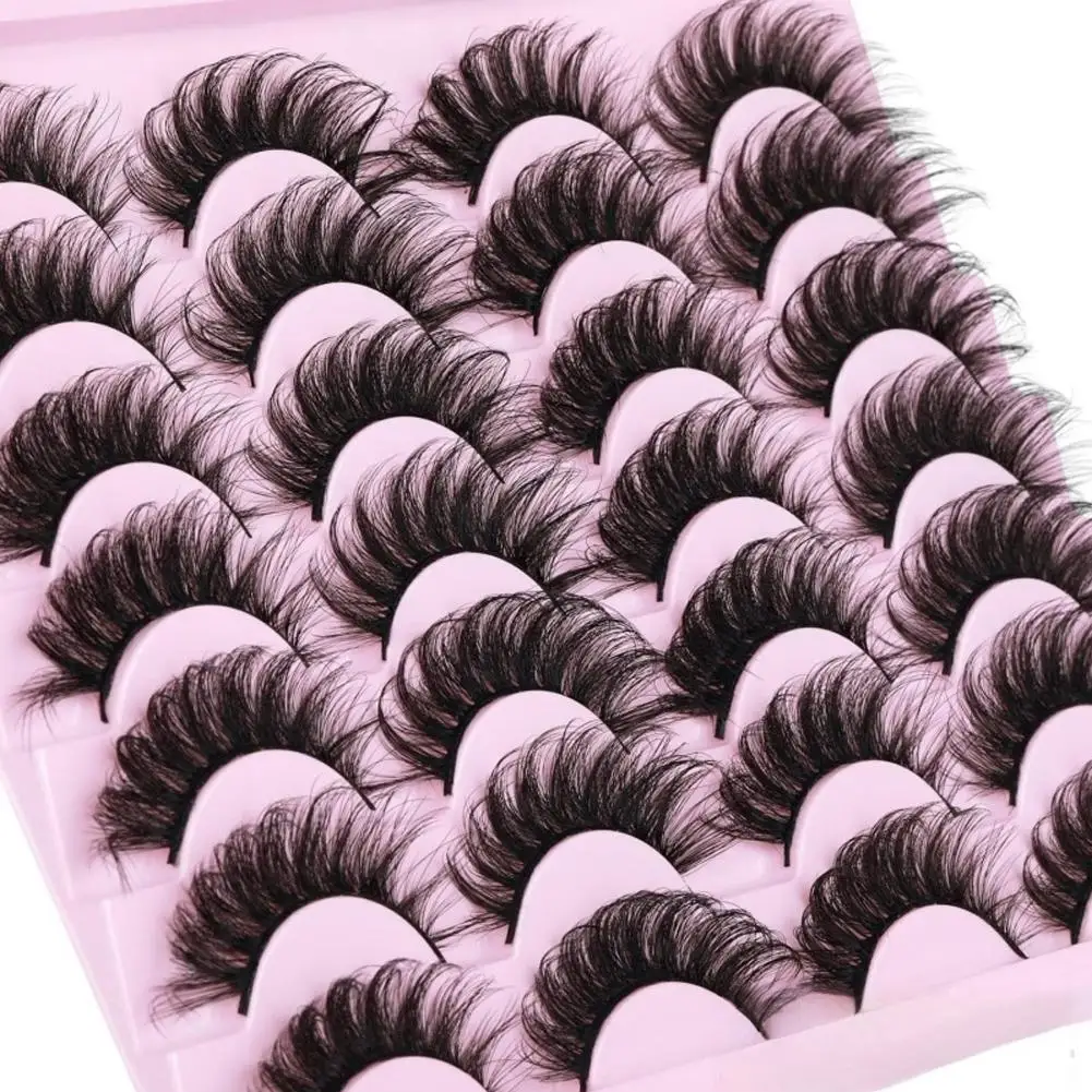 14 Pairs False Eyelashes 6D Super Fluffy Wispy Faux Mink Eyelashes Cat Eye Effect Dramatic Lashes Eyelash Extension Makeup