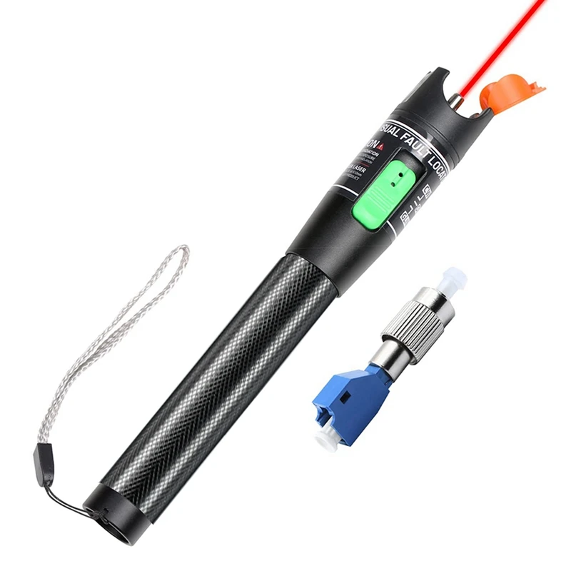 Fiber Tester Visual Fault Locator, 30MW Optic Fiber Cable Tester with FC Male to LC Female Adapter, 30KM Red Light Source Meter