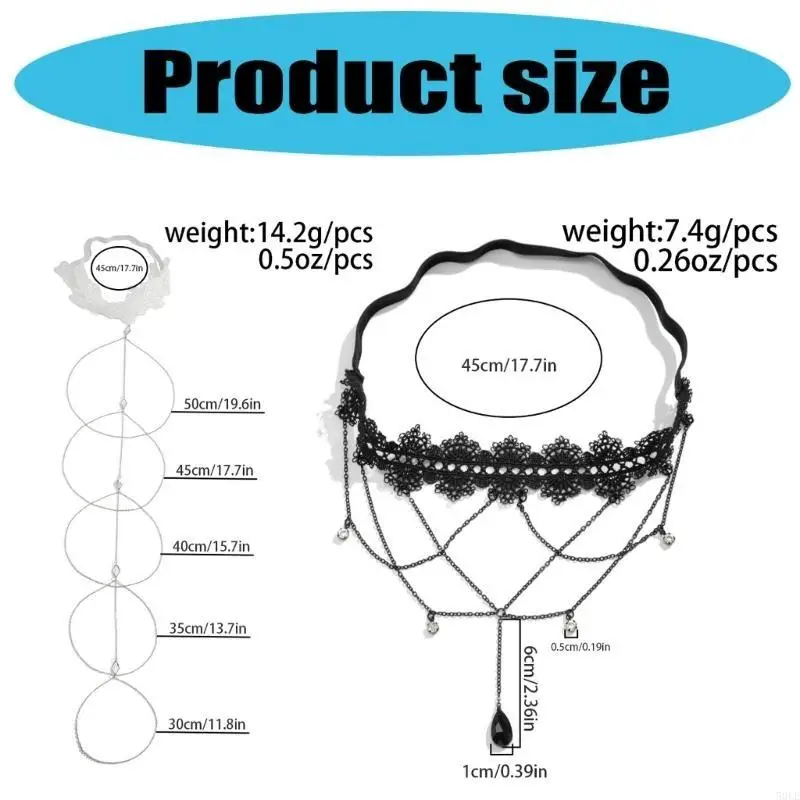 50LE LACE ELASTIC LEGH Rantai Wanita Rantai Tassels Tassels Rantai Malam Untuk Malam dan Acara