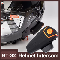 BT-S2 Motorcycle Helmet Intercom Bluetooth Headset Microphone Set Motorcycle Communicator Waterproof Intercom with FM Function