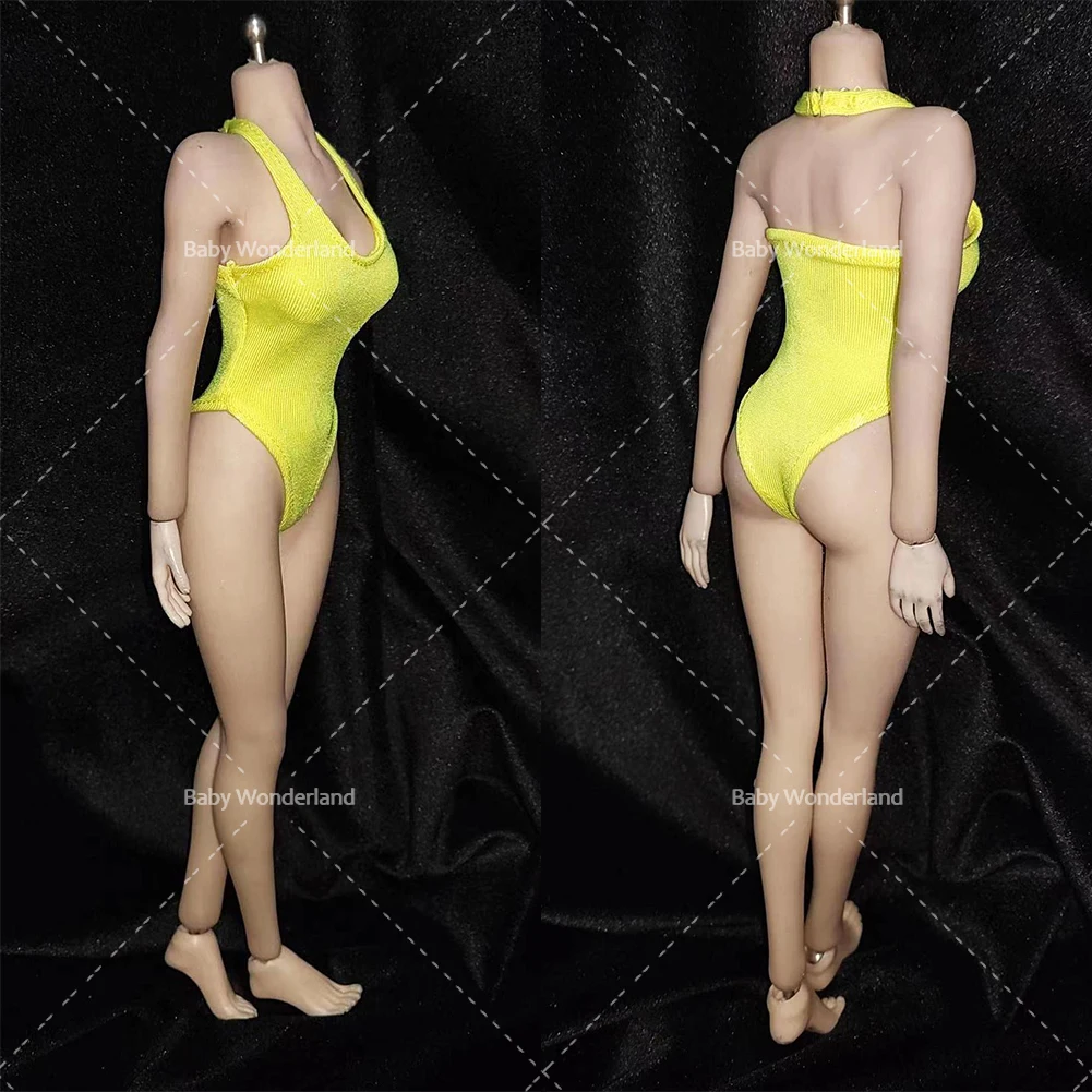 

In Stock 1/6 Scale Hanging Neck One-piece Swimsuit Clothes Accessory Model for 12'' Female Soldier Action Figure Body Dolls