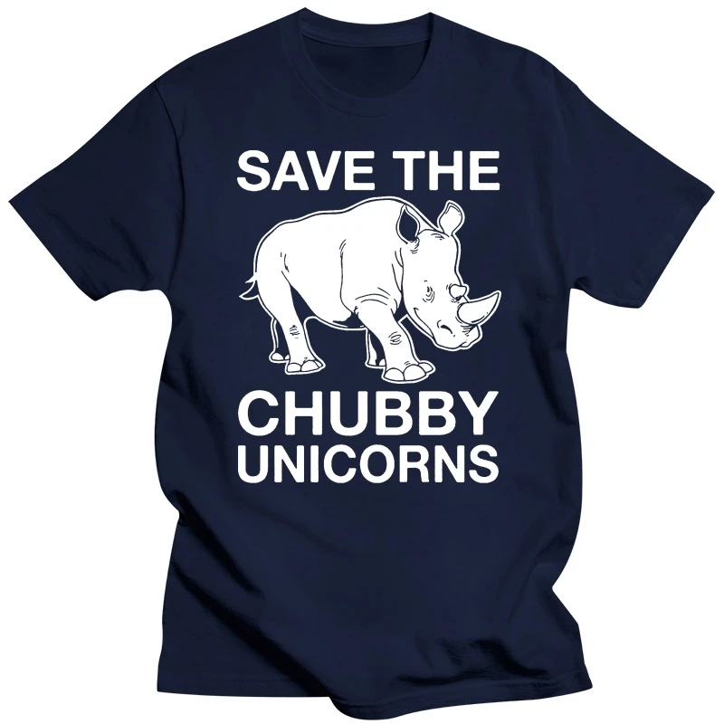 Save The Chubby Unicorns Rhino Hipster T-Shirt Funny Fashion Classic Tee Shirt