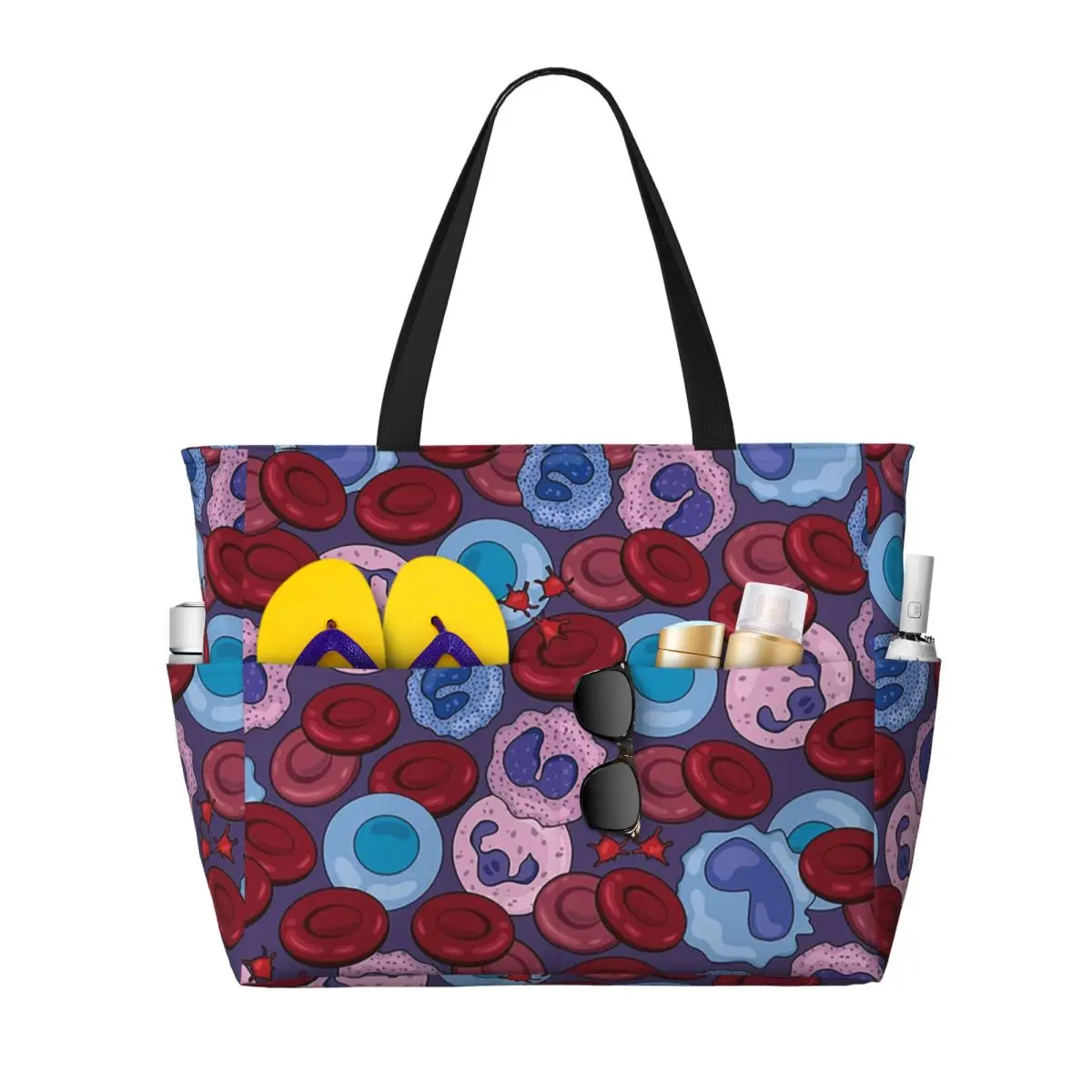 

Hematology Blood Cells Medical Laboratory Scientist Beach Tote Bag Sport Gym Yoga Duffle Large Women Travel Bag Fitness bag
