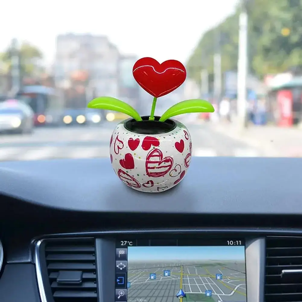 لطيف تعمل بالطاقة الشمسية الرقص زهرة لعبة مكتب عمل سيارة ديكور مضحك ألعاب كهربائية للأطفال هدية الكريسماس اكسسوارات ديكور السيارات #4