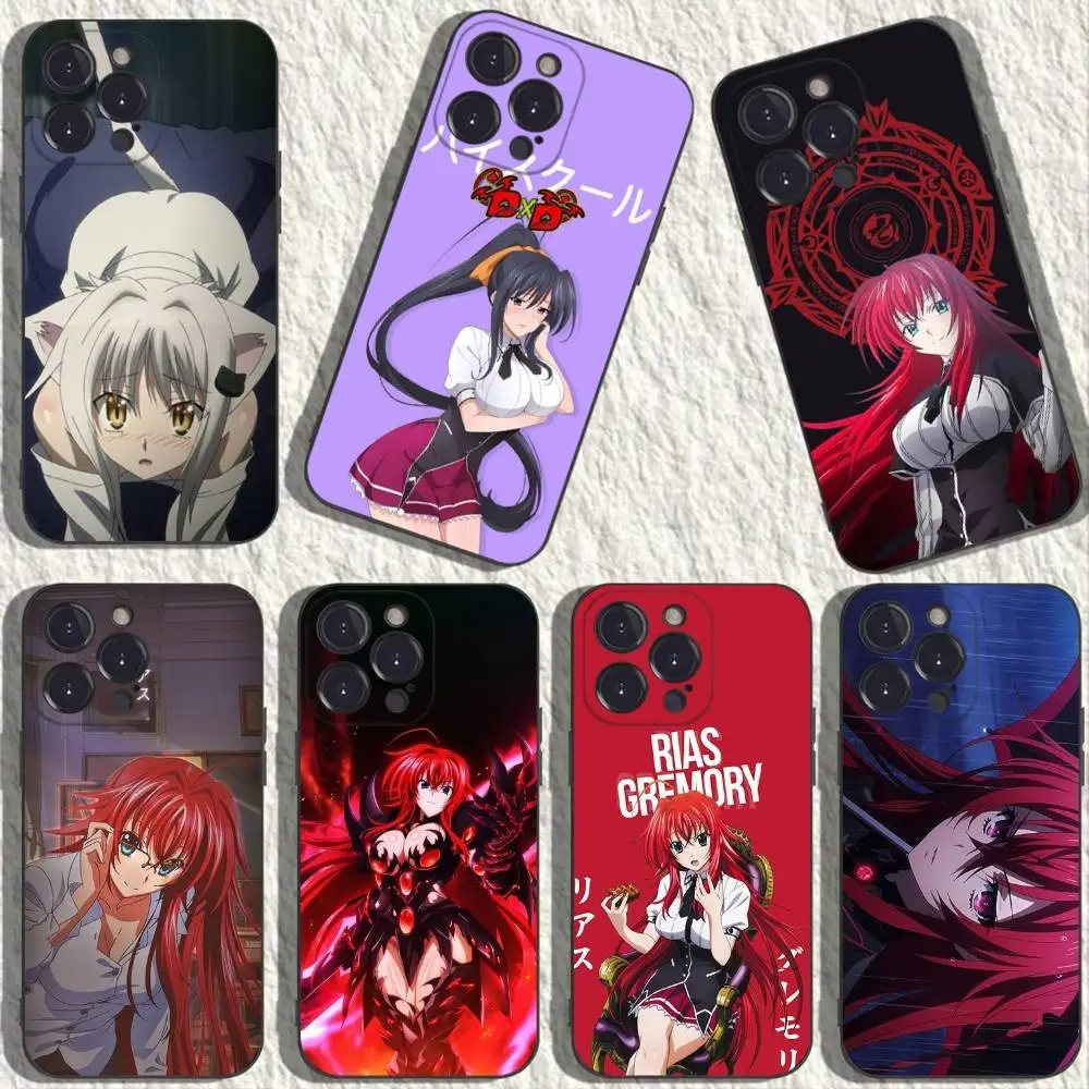 

High School DxD Phone Case For iPhone 17,16,15,14,13,12,11,Plus,Pro Max,XS,X,XR,SE,Mini,8,7,Soft Silicone Black Cover