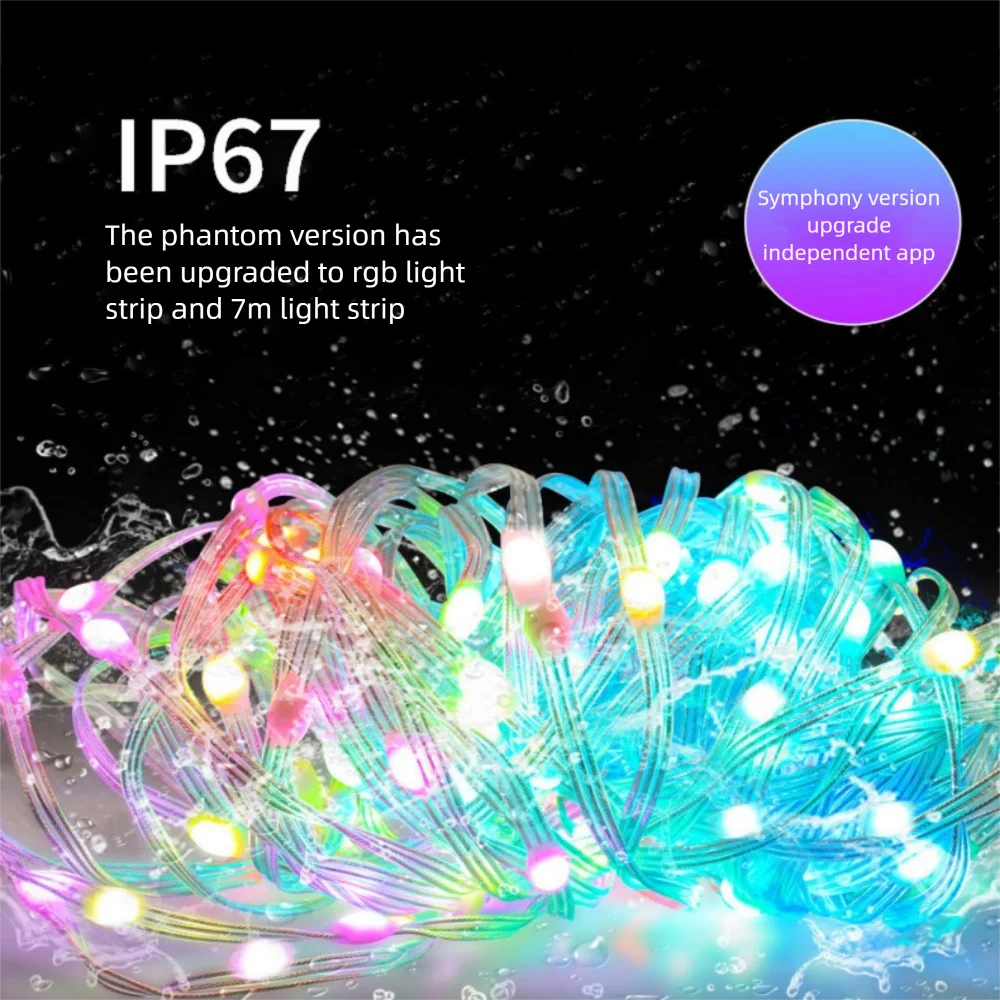 

10 м выдвижная светодиодная гирлянда, 7 цветов, водонепроницаемая гирлянда для кемпинга, подвесная светодиодная гирлянда с зарядкой через USB, гирлянда для кемпинга