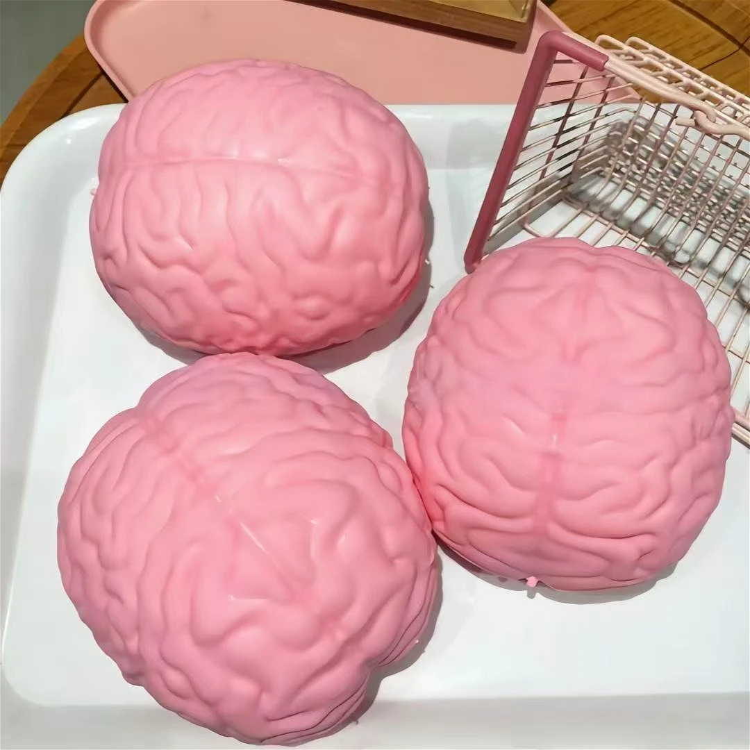13cm Soft Brain Squishy Stress Ball Funny Squeeze Ornament Party Favor Easter Halloween Birthday Festival Birthday Gift