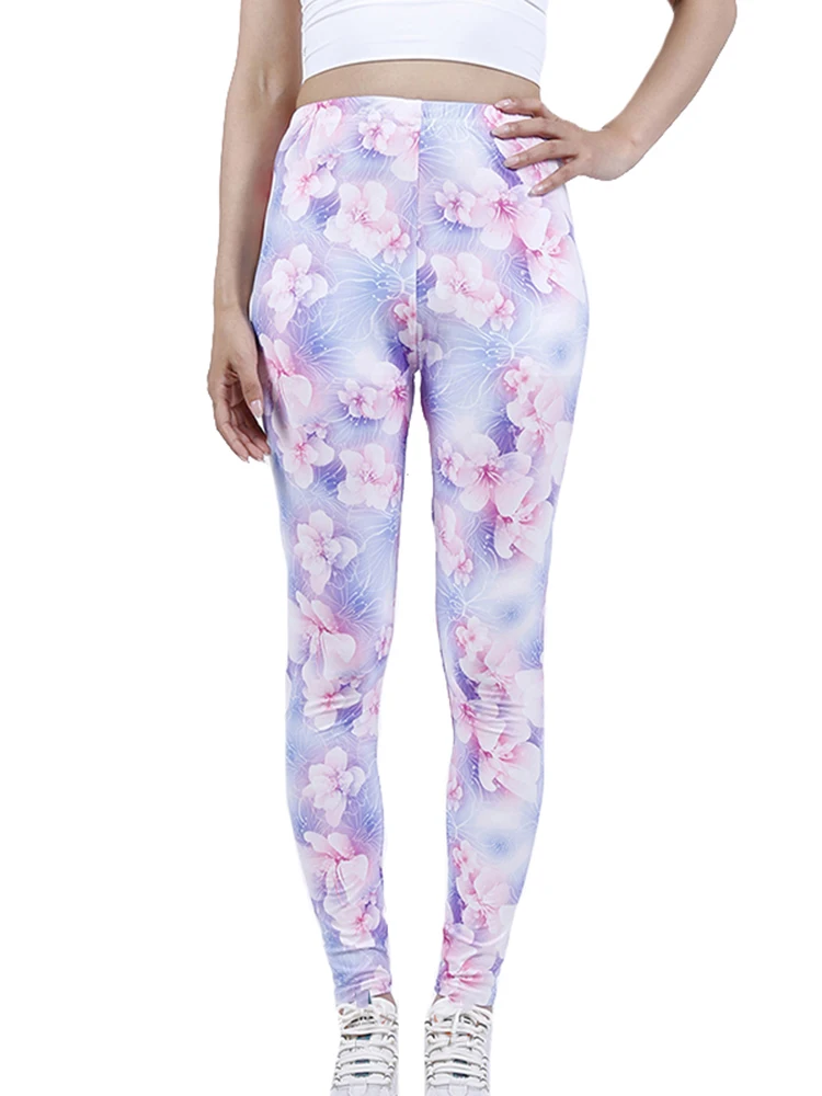 CHSDCSI Hot Summer Fitness Legging New Women Push Up Leggins Floral Printed Elastic High Waist Pants Drop Shipping