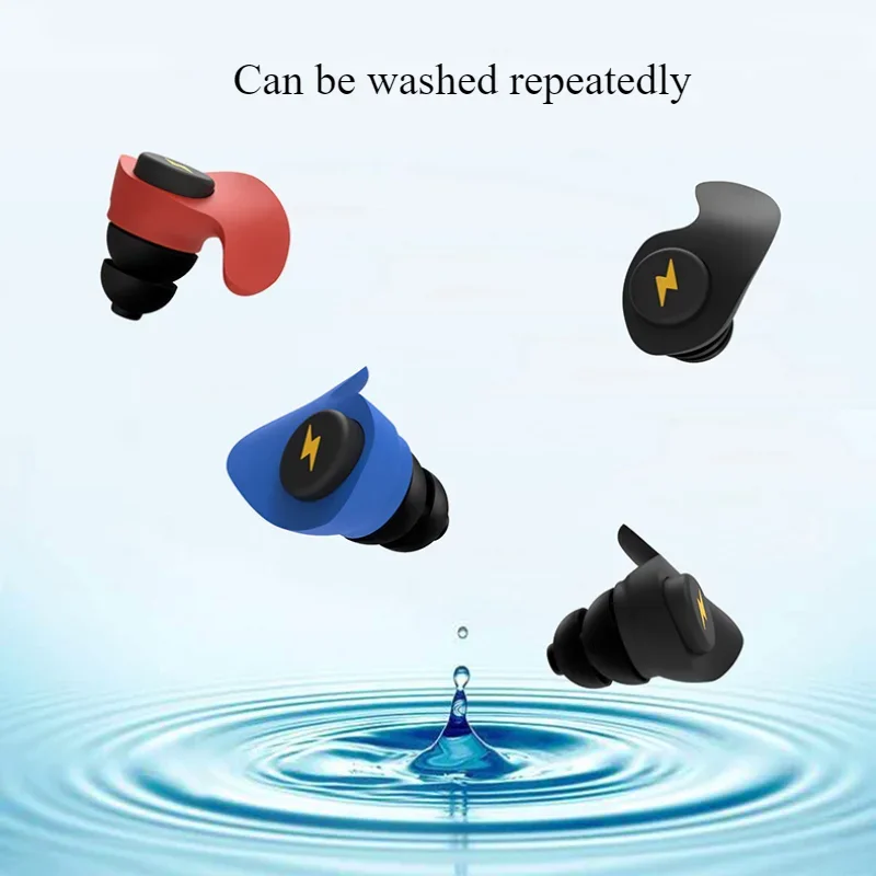 6Pcs Three Layer Anti Noise Silicone Earplugs Anti-Noise Ear Plugs For Sleeping Soft Comfort Sleeping Ear Protector