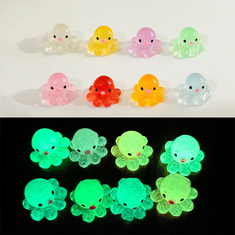 1pcs Cartoon Mini Octopus Luminous Toy Cute Decorations Kids Miniature Figurines Gifts Fish Tank Aquarium Decoration Accessories