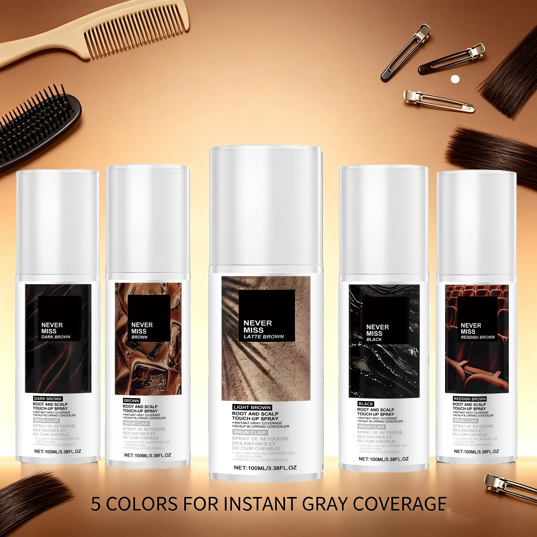 Hair Dye Spray Quick Fix Hair Color White Coverage Waterproof DIY Multi Color Hair Styling Style Temporary Hair Coloring Spray