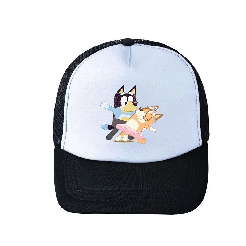 Anime Bluey And Bingo Czapka z daszkiem Dog Family Cartoon Character Printed Czapki Outdoor Sun Hat Rozmiar Regulowany Dziecko Dorośli Kapelusze