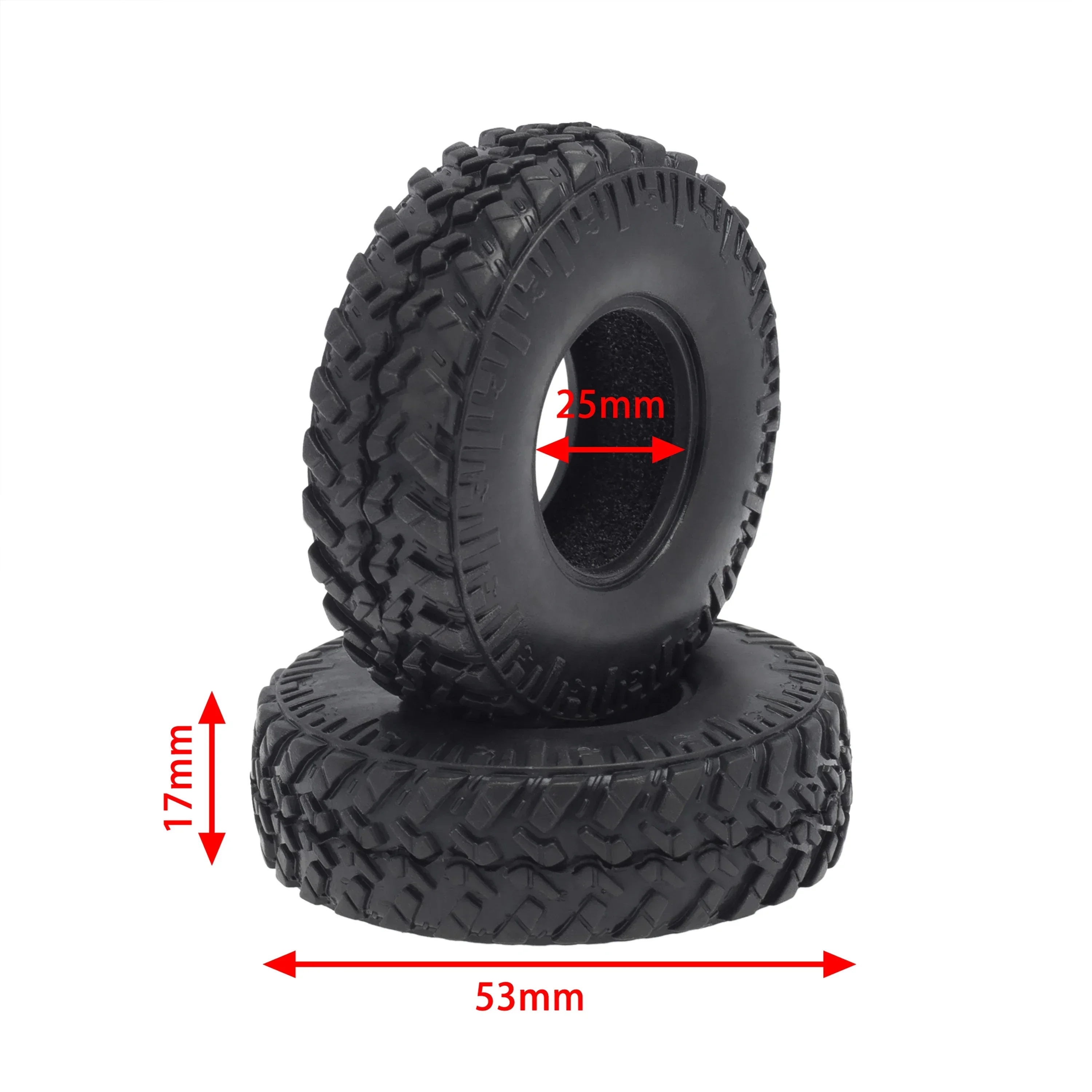 4PCS 48mm 1.0 Soft Rubber Wheel Tires Tyre for 1/24 RC Crawler Car Axial SCX24 90081 AXI00002 Upgrade Parts