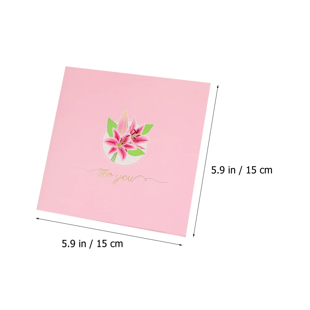 

3D всплывающие поздравительные открытки с цветком лилии, уникальный дизайн на День матери, цветочная подарочная карта для мамы, всплывающие открытки, приглашения с признательными