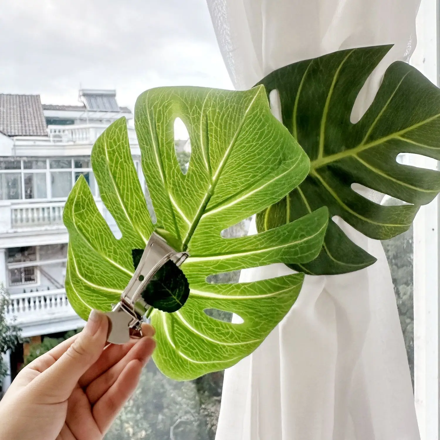 Modern Minimalist Curtain Tieback Living Room Bedroom Tie Monstera Leaf Curtain Hold Back Decorative Accessory