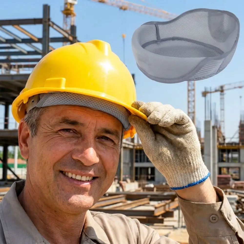 Breathable Mesh Summer Safety Helmet Liner Moisture-wicking Washable Safety Cap Cooling Pad Ventilated Soft