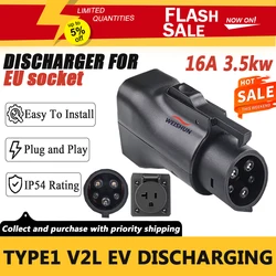 10% Discount SAE J1772 Type1 v2l adapter Electric Car Discharger 16A 3.5KW For BYD Ford Kia Hyundai Kia Genesis Ford Vehicle
