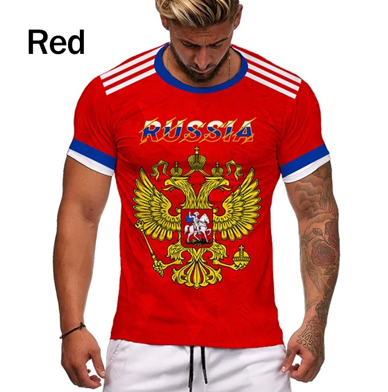 Summer Russian Style Mens Fashion T Shirts Oversized Loose Clothes Vintage Short Sleeve Letter Printed O Collared Tshirt