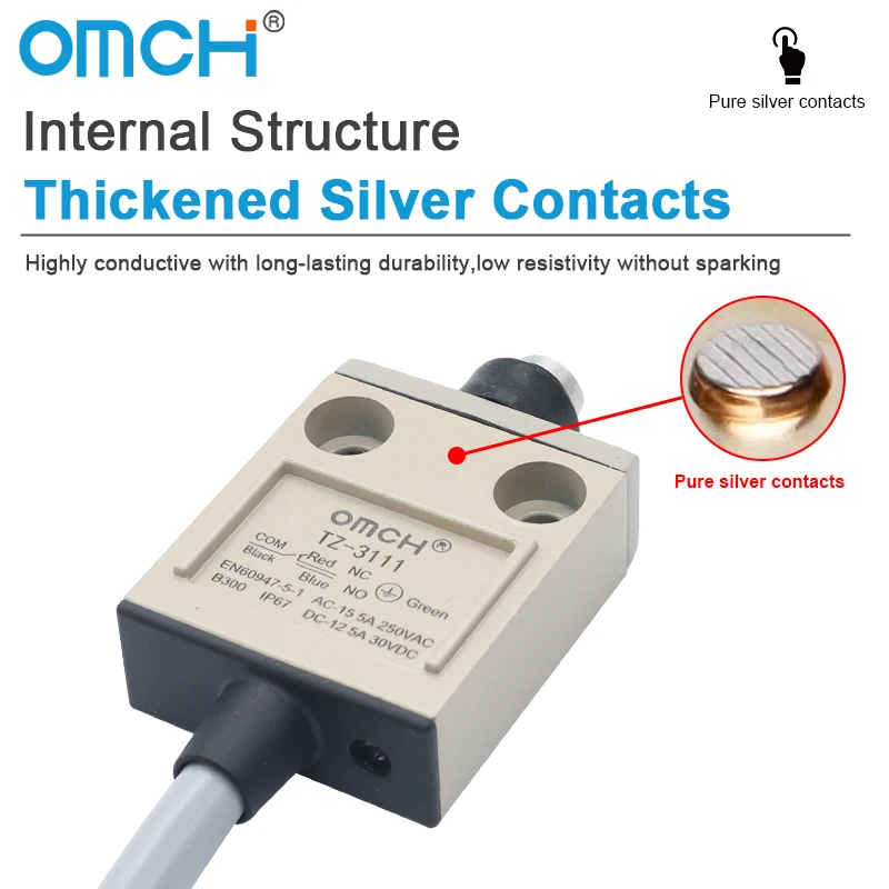 OMCH الفضة الاتصال الذاتي إعادة تعيين الصناعية للماء الحد التبديل TZ-3 سلسلة لحظة CNC آلة الصناعية السفر التبديل #6