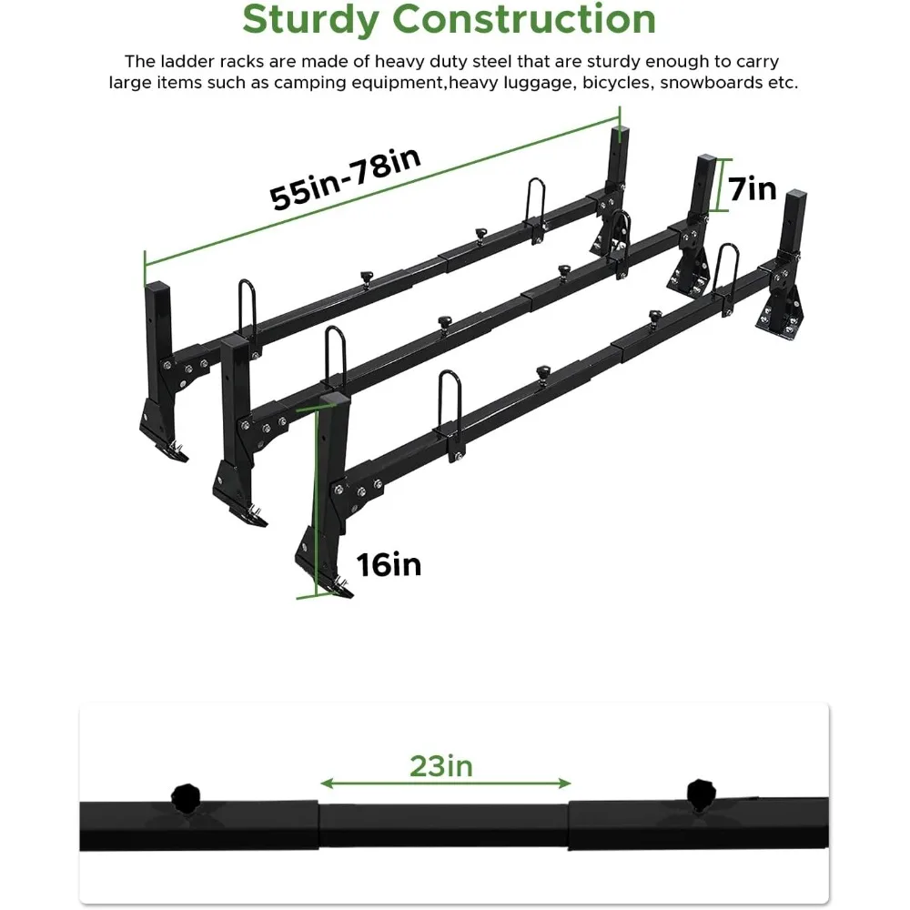 حامل سلم رف سقف فان متوافق مع فورد إكونولين E150 E250 E350 1992-2015 وشيفروليه إكسبريس 1500 2500 3500 Long-T