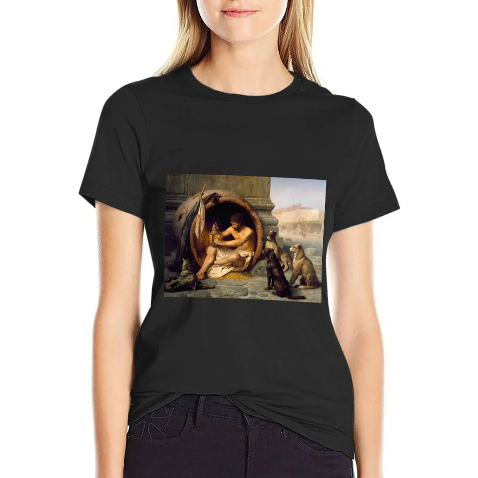 Diogenes the Cynical Philosopher and his dogs T-Shirt plus size tops female tops oversized t-shirt dress for Women sexy