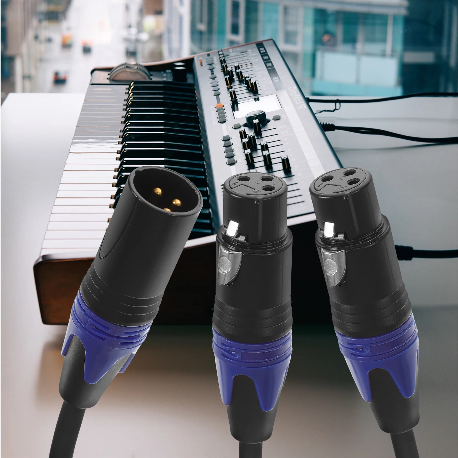 

XLR Audio Cable Splitter Patch Mic Cables Microphone Wire Balanced Dispenser Adapter