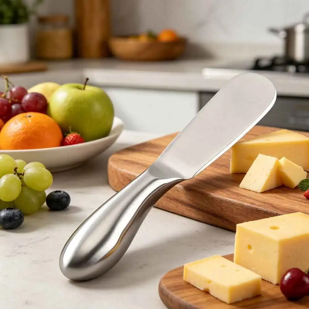 vvocci Kitchen BreadKnife Butter MultifunctionButter Gadget Cutter Spreaders WipeStainless Steel Cheese Jam Cream Cutter Utensil