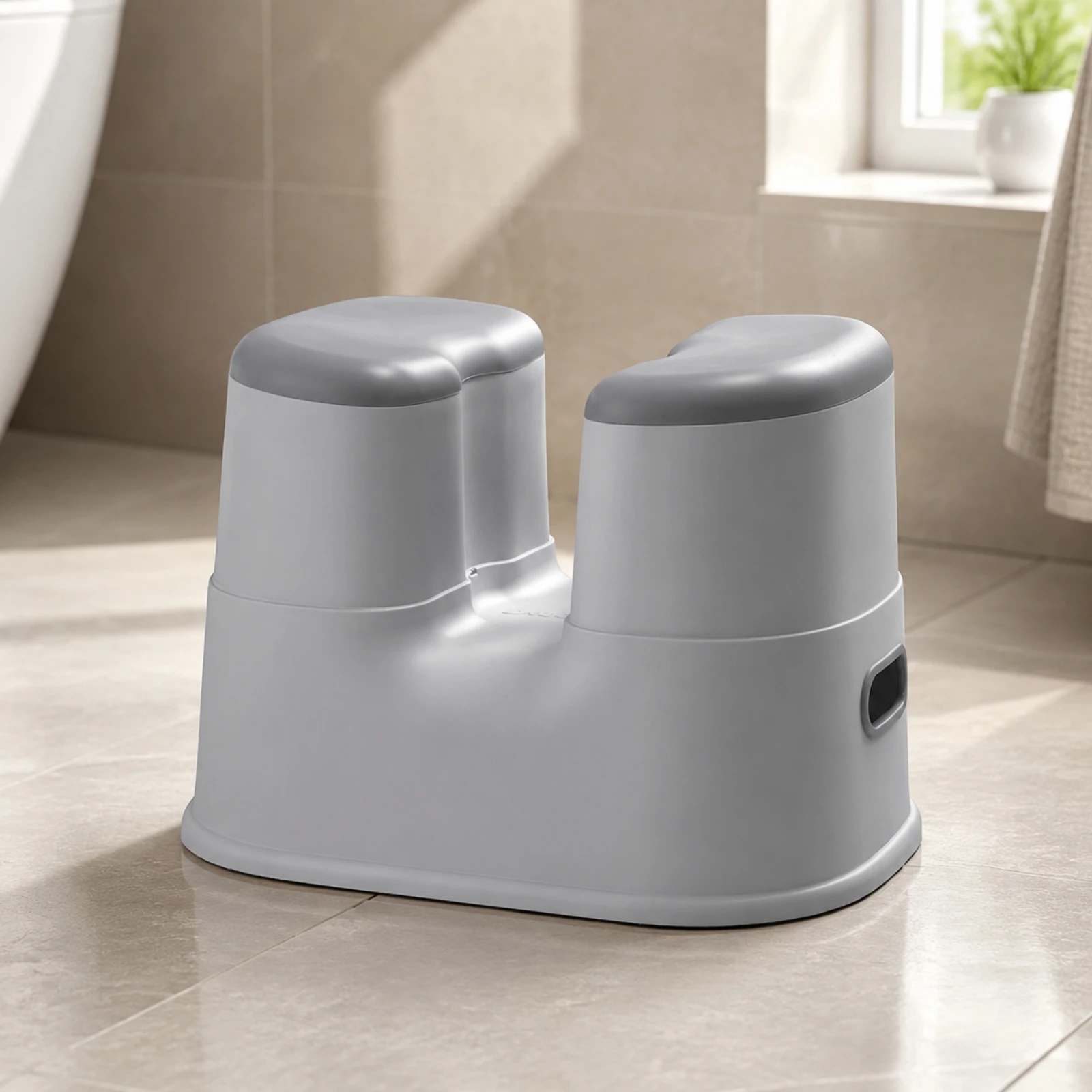 Plastic Bath Stool Long-Lasting Shower Stool with Carry Handles Bath Seat with Open Center Easy-Clean Non-Folding Shower Seat