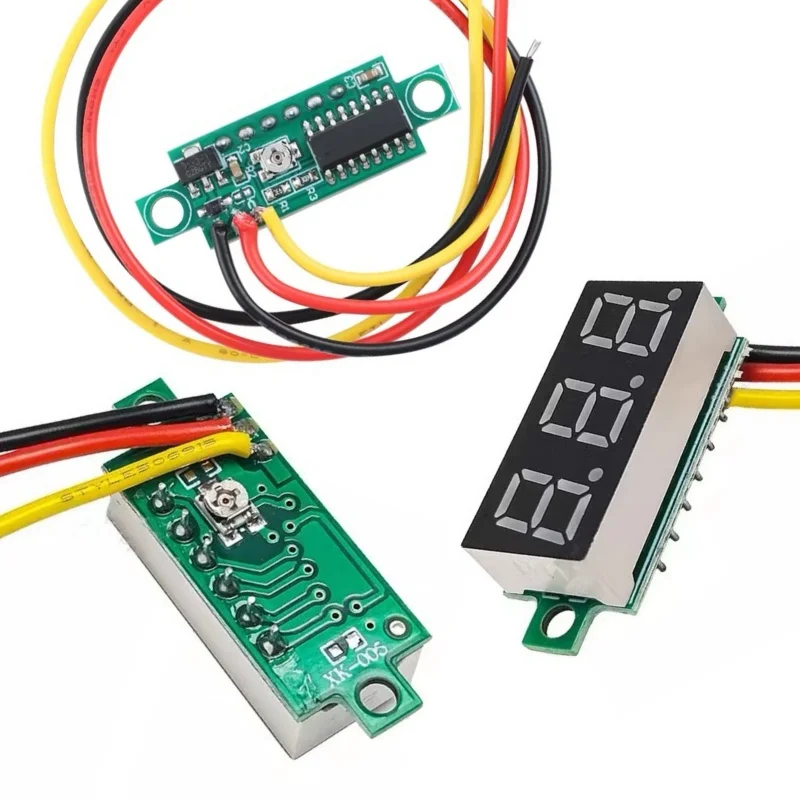 0.28 Inch DC LED Digital Voltmeter 0-100V Voltage Meter Auto Mobile Power Voltage Tester Detector 12V Red Green Blue Yellow