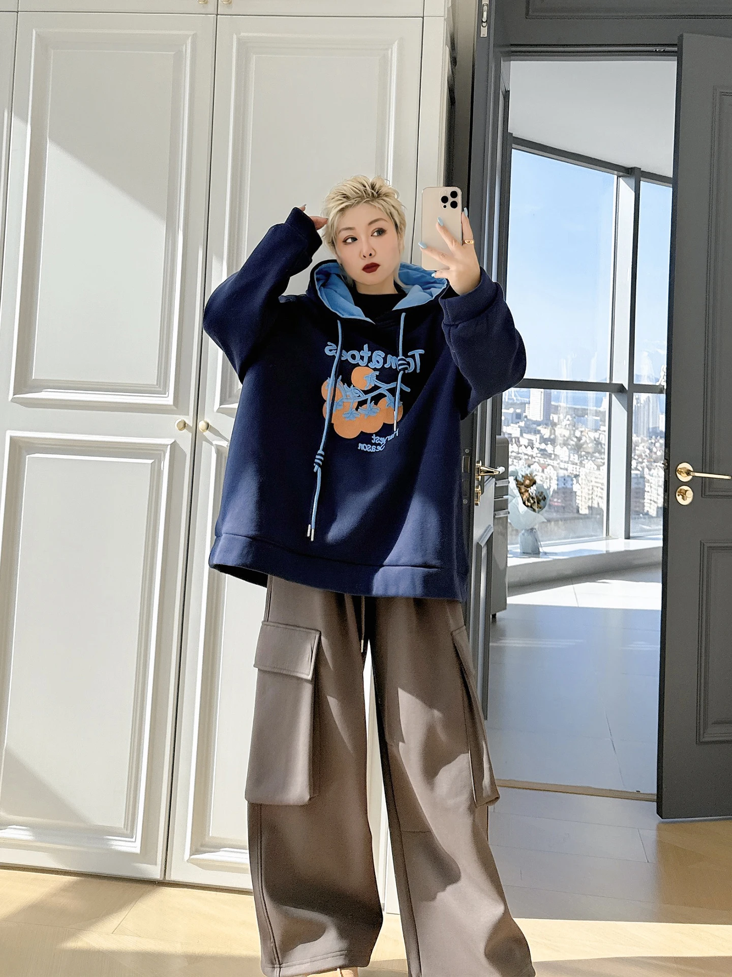 

Американская толстовка большого размера с капюшоном Fce, женская одежда больших размеров, цветная бровь, повседневная утягивающая толстовка для тяжелых мм