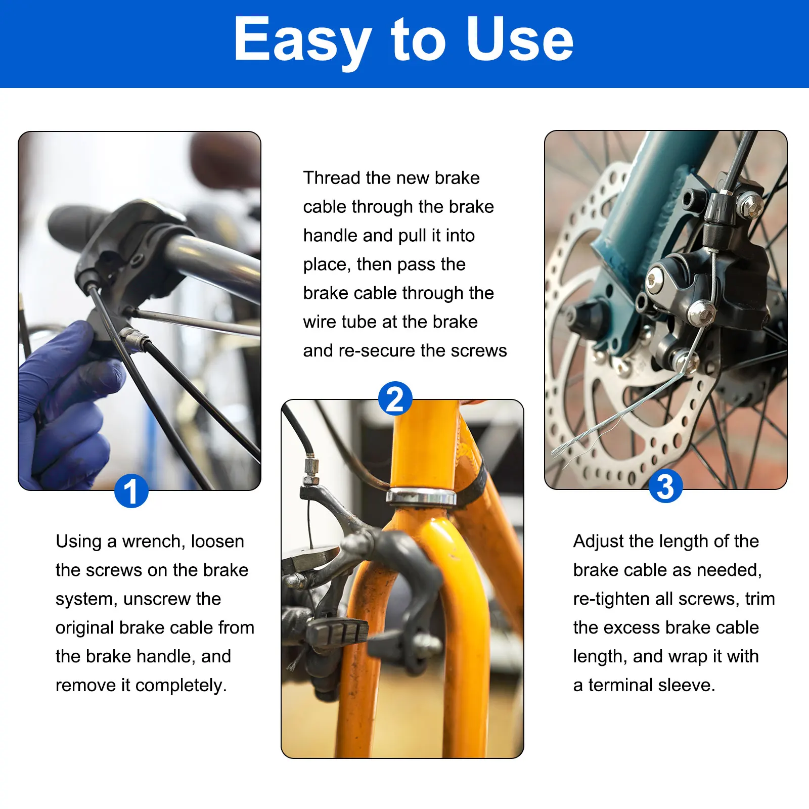 2m/2.5m Bike Brake & Shift Cable Kit 4mm/5mm Mountain Road Bike Derailleur Cable Set with Housing, Comprehensive Repair Solution