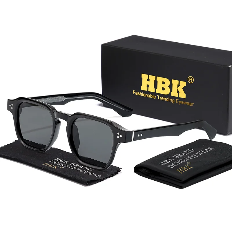 HBK Neue Modische Sonnenbrille für Herren Vintage Quadratische Farbverlauf-Sonnenbrille für Outdoor-Sport Party Urlaub Reisen Autofahren