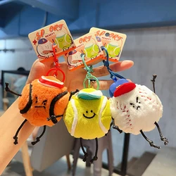 Keychain Creative Cute Ball Sports Plush Doll Keychain Men's And Women's Bag Small Pendant Cartoon Couple Backpack Car Pendant