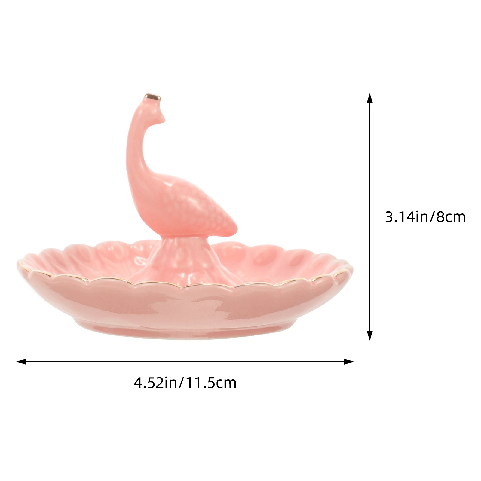 Peacock Ring Jewelry Tray Ceramic Holder Desktop Jewelry Organizer Display Dish for Rings Earrings Ring Dish Trinket Tray