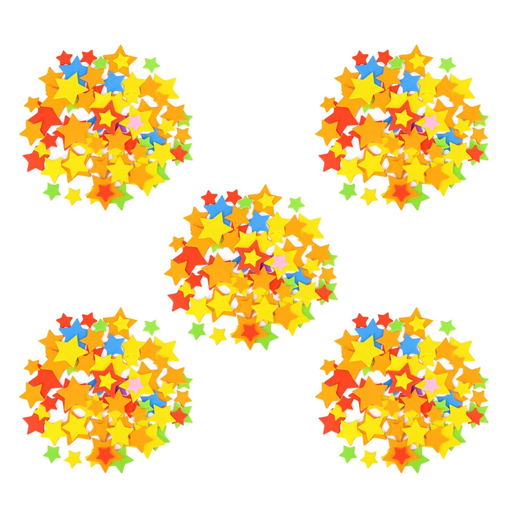 

3 Bags Pentagram Patch Colorful Stickers Star Shape Sponge Self Adhesive DIY for