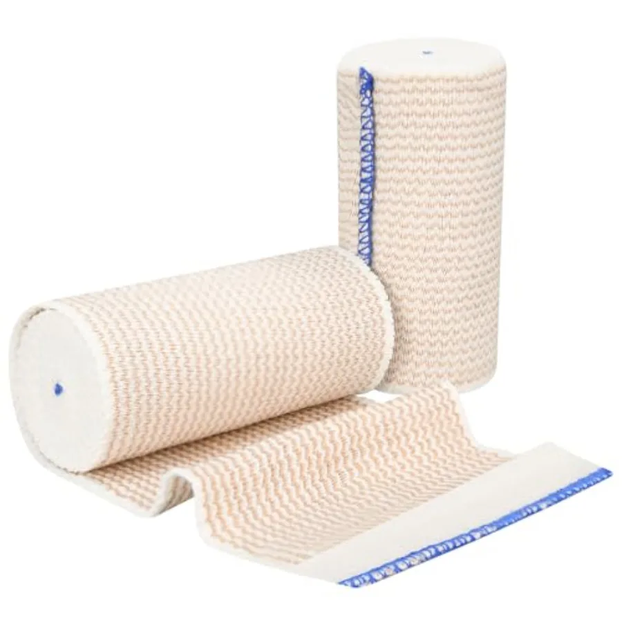 

2 Pack 4" Premium Elastic Bandage Wrap, Reusable Hook and Loop Compression Wrap Bandage for Knees, Ankles, Wrists, Legs, Body