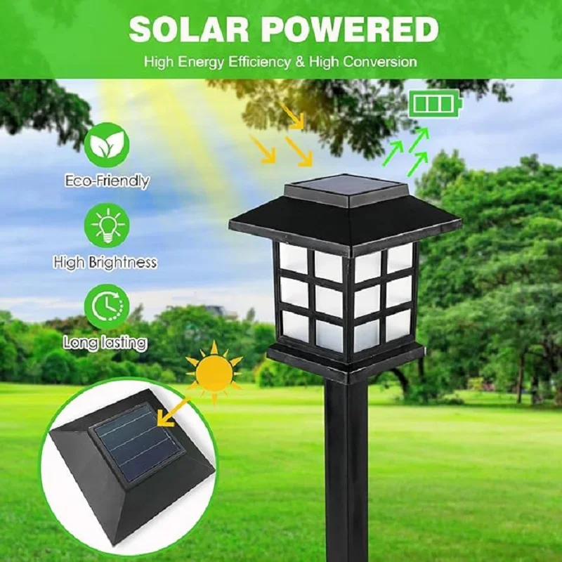 Led Solar Pathway Lights Waterproof Outdoor Solar Lamp for Garden/Landscape/Yard/Patio/Driveway/Walkway Lighting