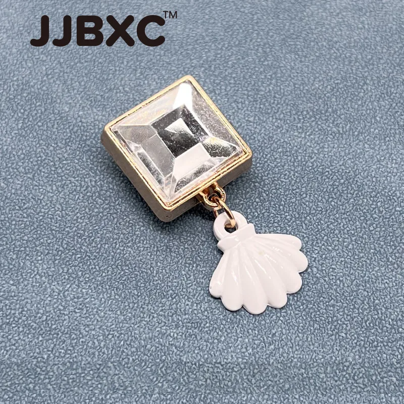 JJBXC سحر مشبك حذاء معدني عبر إكسسوارات الأحذية ثلاثية الأبعاد معدن المحيط شل اللؤلؤ لتقوم بها بنفسك إكسسوارات أحذية الموضة #5