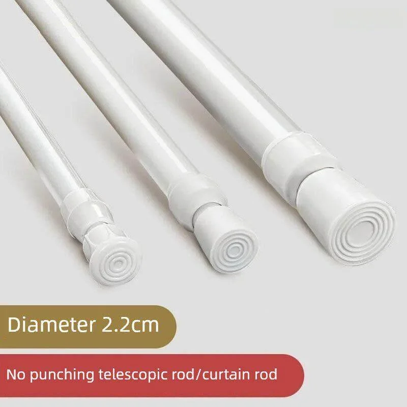 

Stainless Steel Expandable Curtain Rod No Drilling Required Clothesline Door Curtain Support Rod for Bathroom And Wardrobe