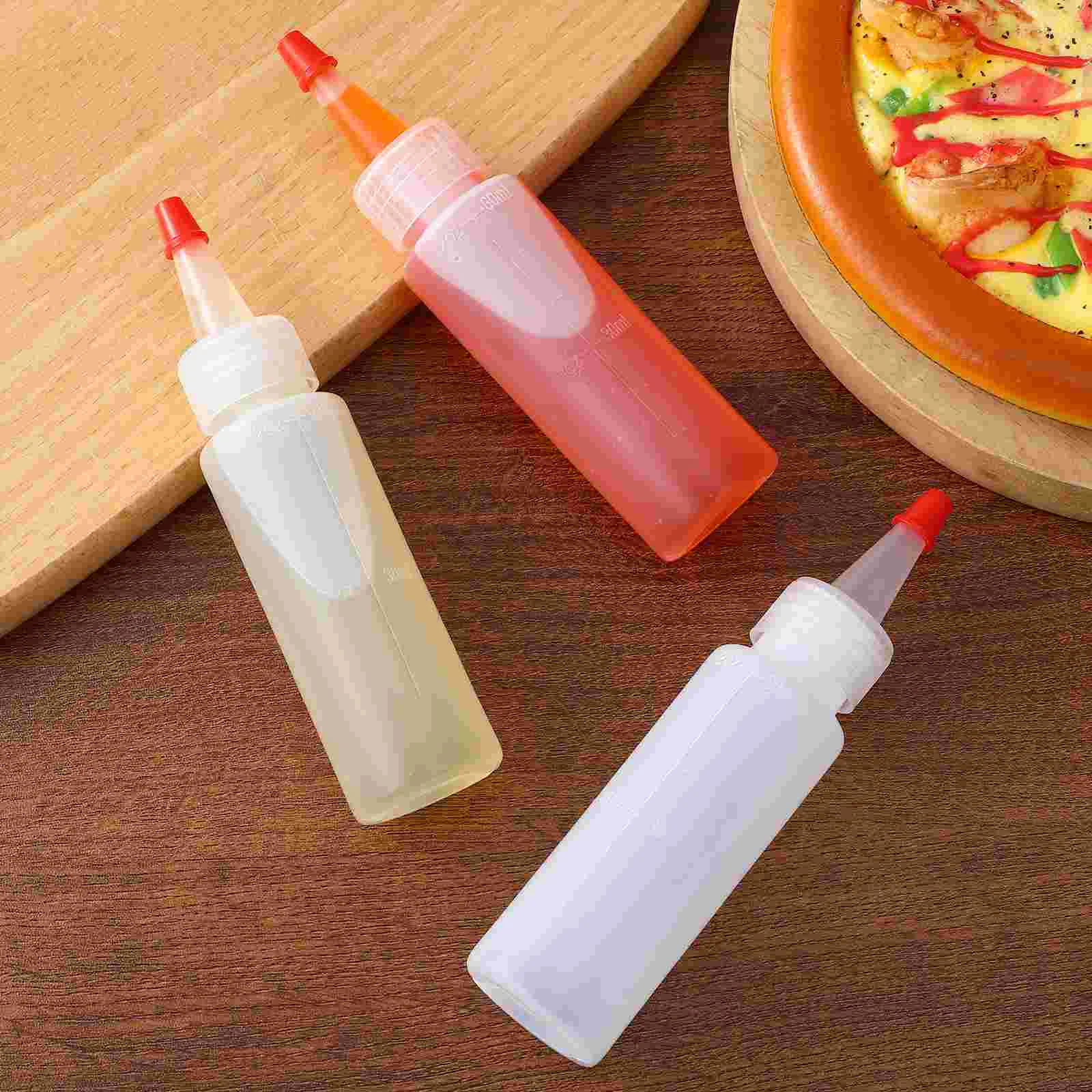 20 Pcs Squeeze Squirt for Cooking Pp Cover Condiment Dispenser with Nozzles