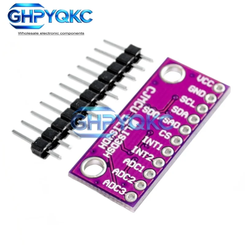 GHPYQKC LIS3DH LIS3DSH High Resolution Triaxial Accelerometer Module 3-Axis Acceleration Sensor Board for Arduino DIY Project