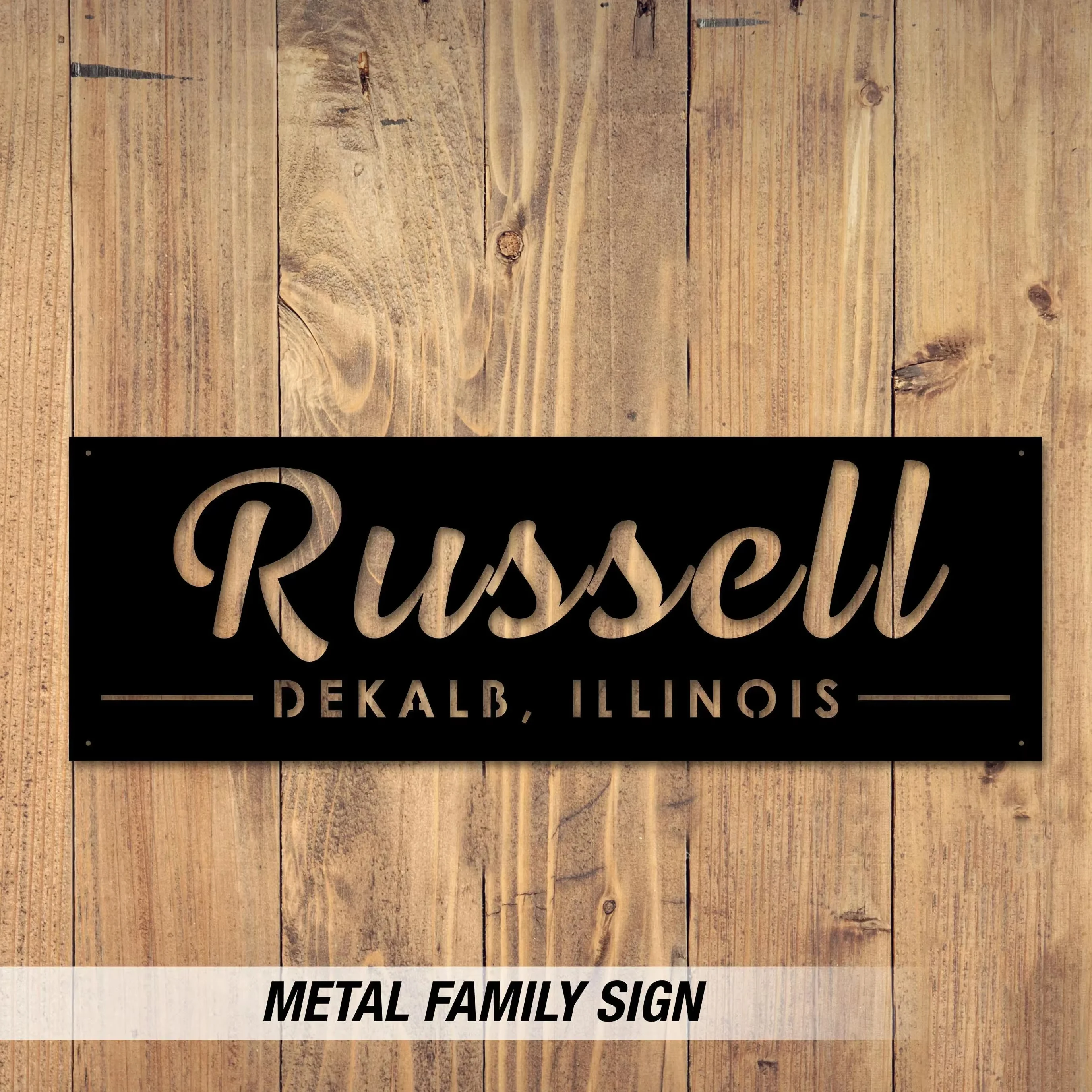 Personalized Metal Name Sign: Custom Laser Cut Steel Wall Art
