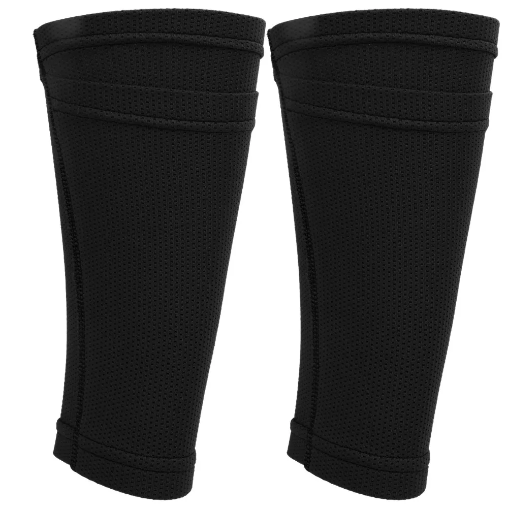 2pcs Polyester Soccer Shin Sleeves Breathable Elastic Compression Calf Sleeves Mesh Double Layer Soccer Shin Guard Socks