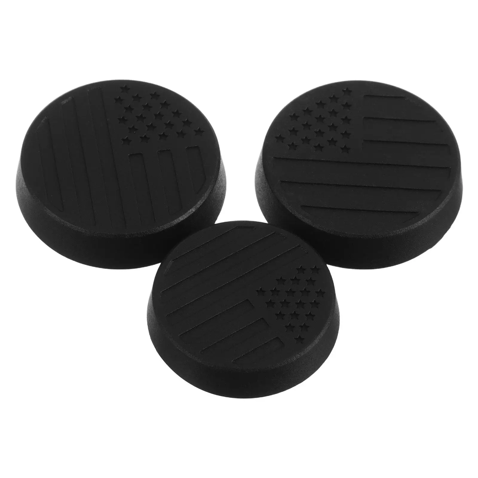 3Pcs Keyhole Protectors Black Round Magnet Car Door Lock Covers Rubber Automotive Door Keyhole Decoration Caps for Vehicle